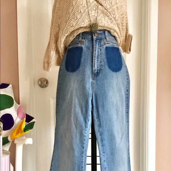 Urban Outfitters 70s High Rise Bell Button Jeans - Picture 2 of 6